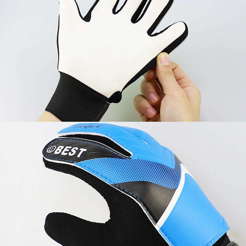 Children Football Goalkeeper Glove Latex Anti-Collision Goalkeeper Gloves, Size: 7(Blue)