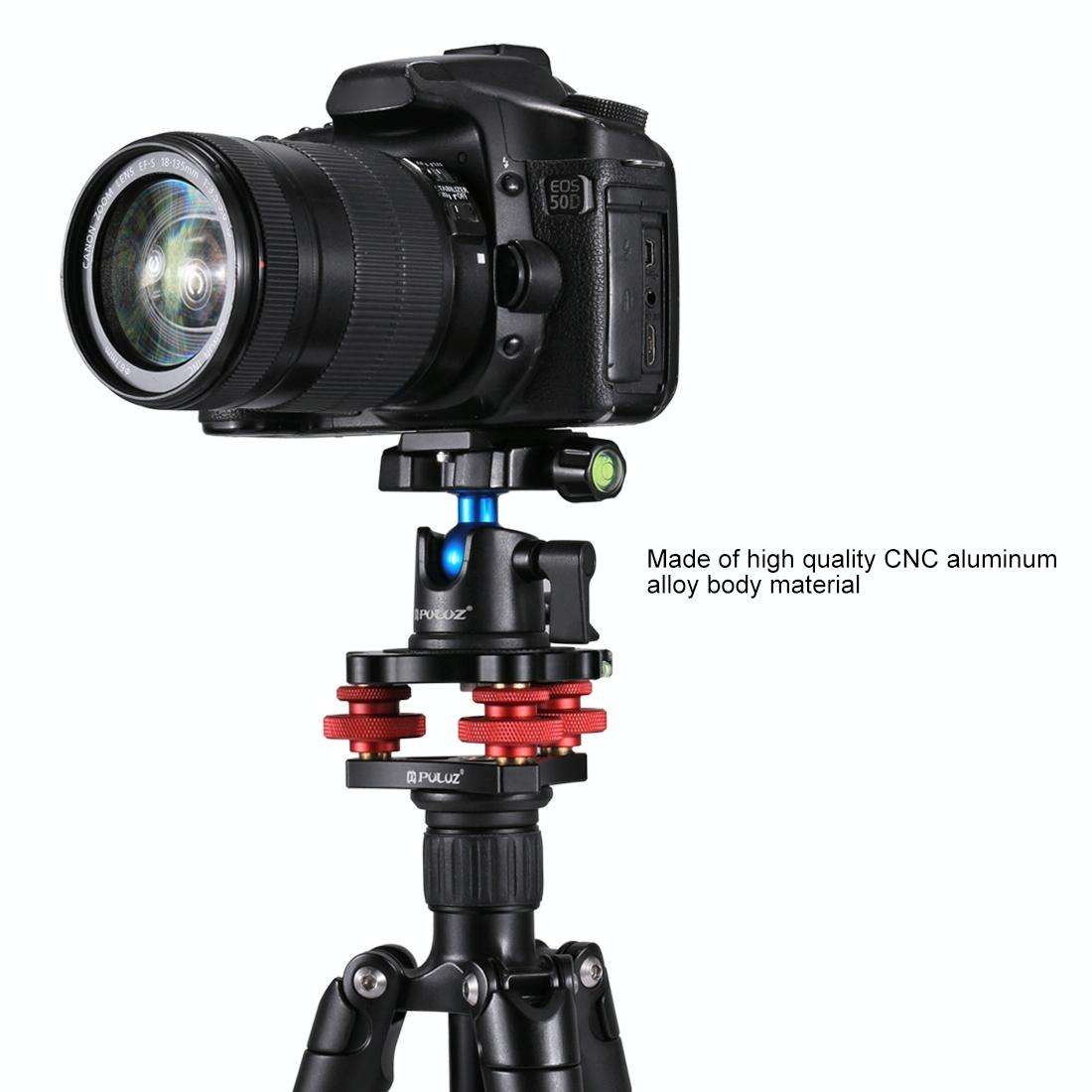 PULUZ Aluminum Alloy Adjustment Dials Leveling Base Ball Head for Camera Tripod Head
