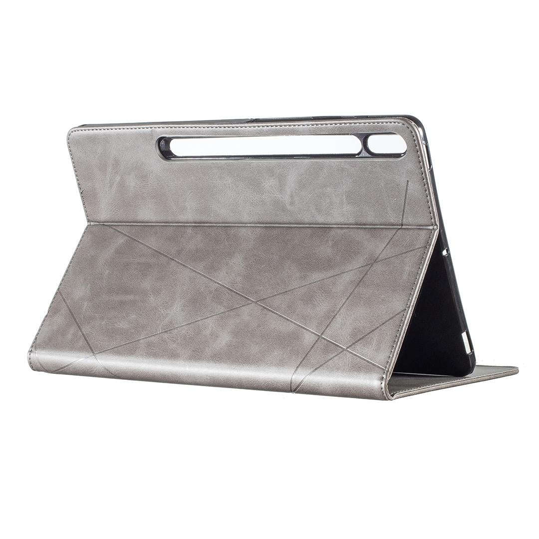 For Samsung Galaxy Tab S7 FE/Tab S7+/Tab S8+ Prismatic Leather Tablet Case(Grey)