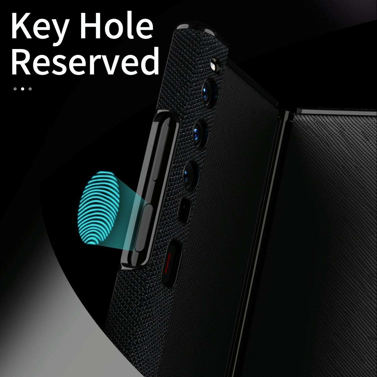 For Huawei Mate Xs 2 Ultra-thin Frame Paste Leather Shockproof Phone Case(Black)