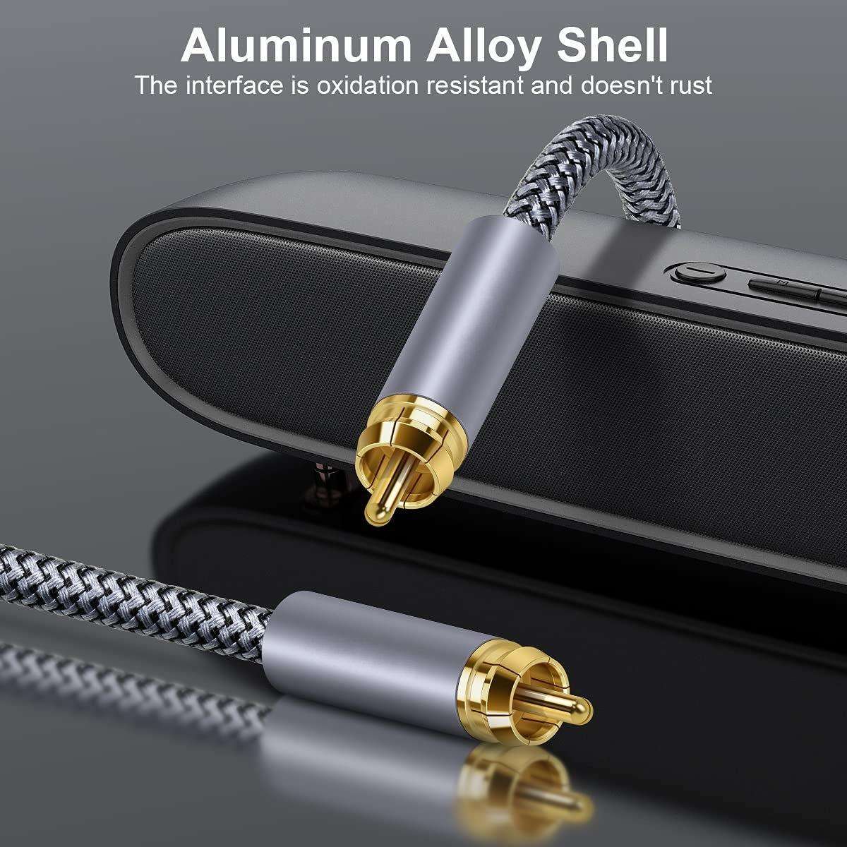 1.5m Pure Copper RCA Coaxial HIFI Digital Audio Cable SPDIF Subwoofer Speaker Cable(Silver Gray)