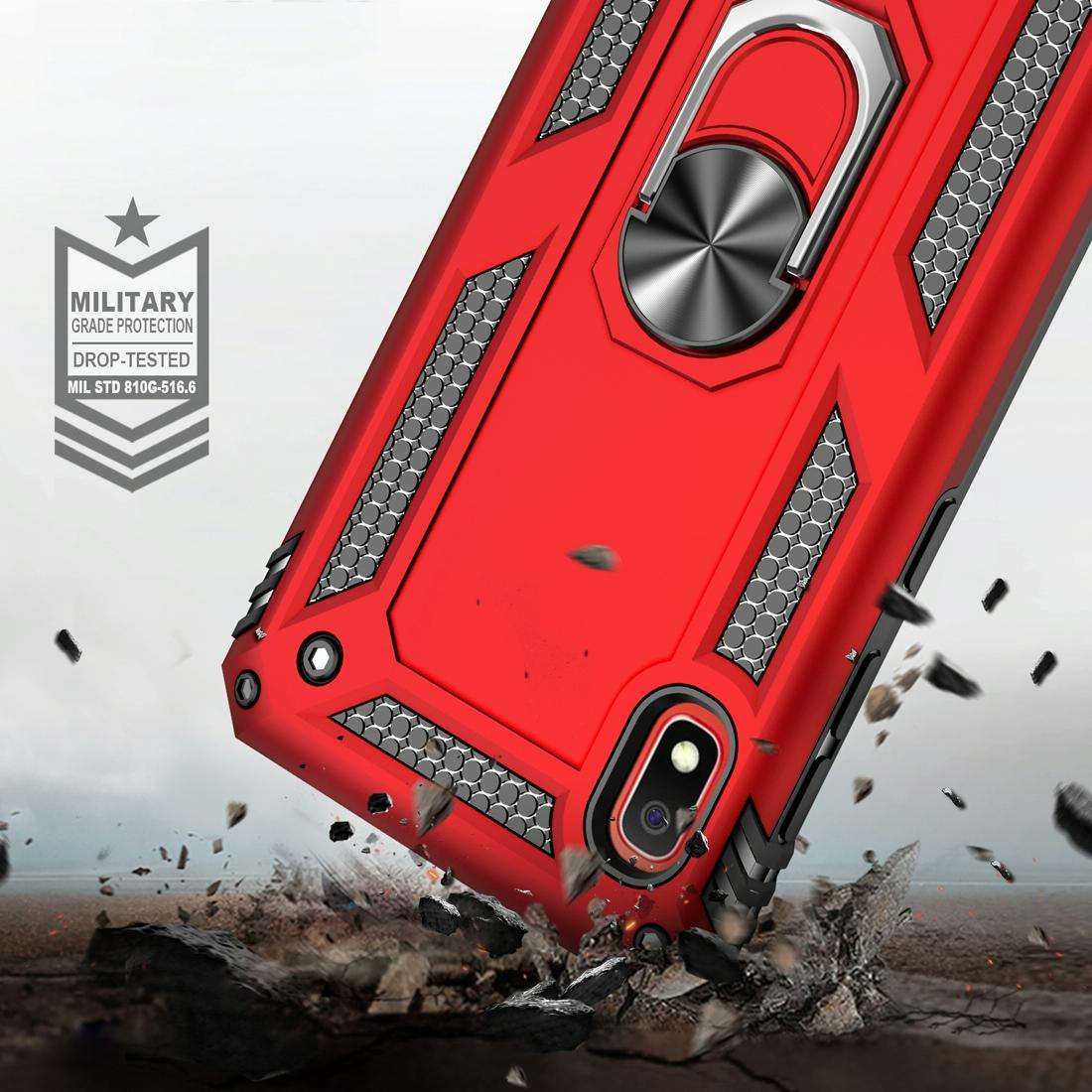 Armor Shockproof TPU + PC Protective Case for Galaxy A10, with 360 Degree Rotation Holder (Black)