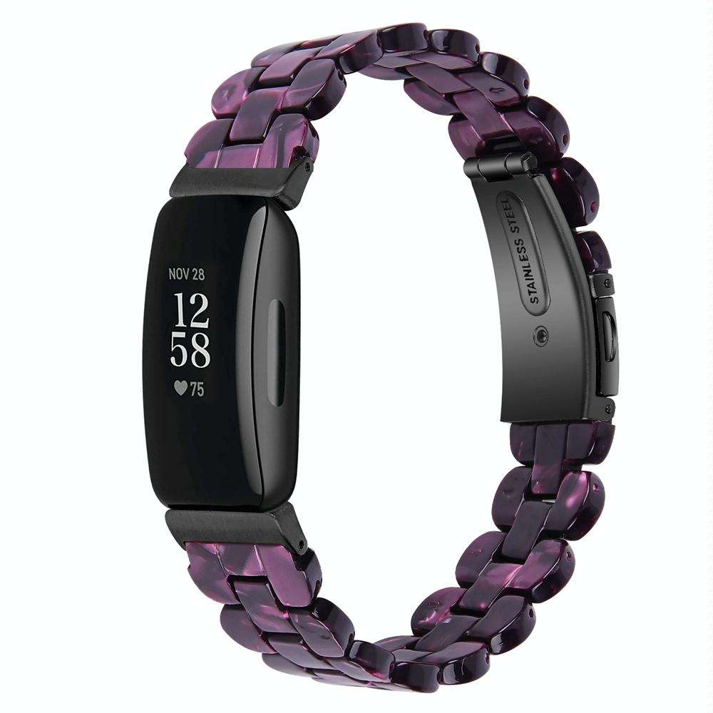 For Fitbit Inspire 3 Oval Resin Replacement Watch Band(Purple Light)