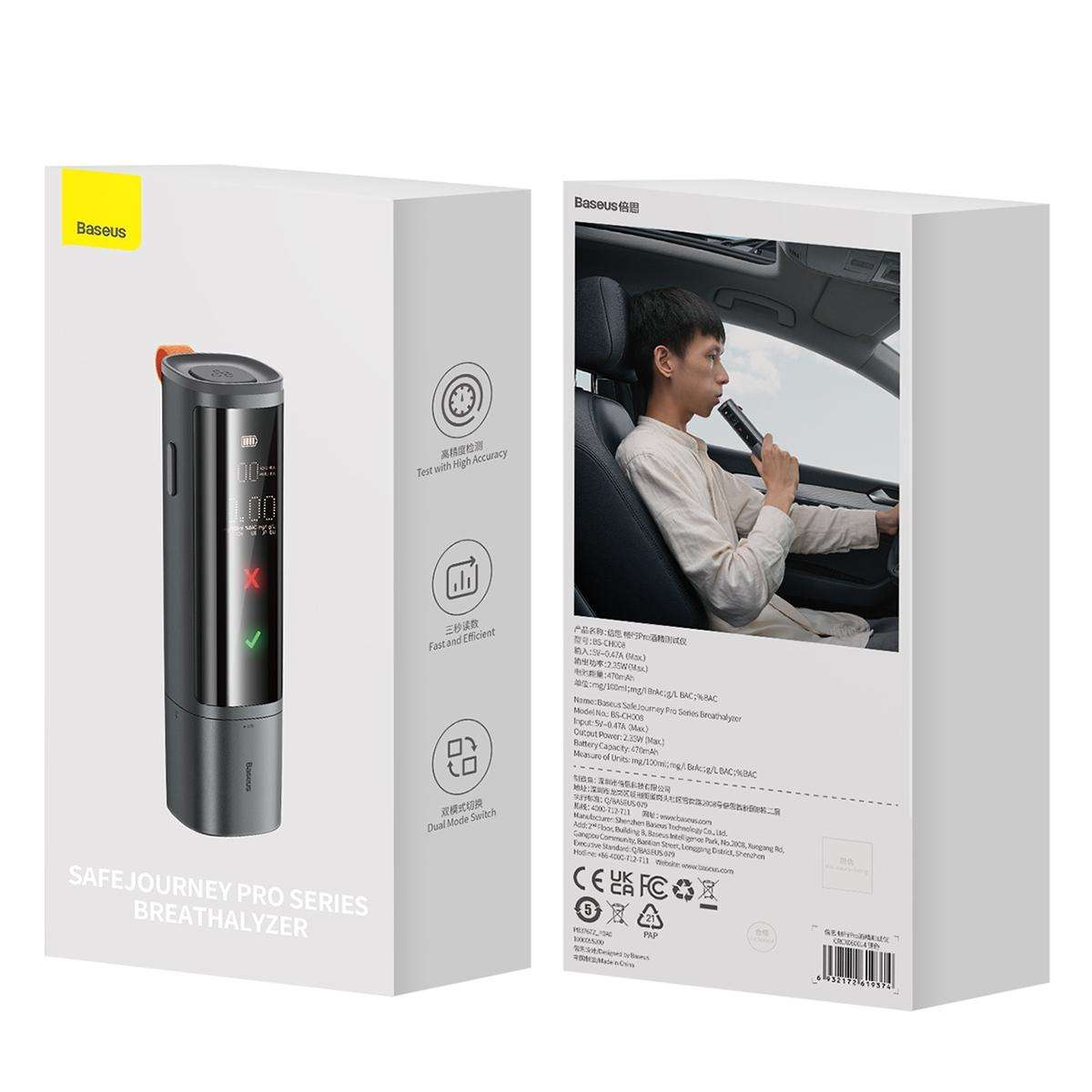 Baseus SafeJourney Pro Series Breathalyzer(Space Grey)