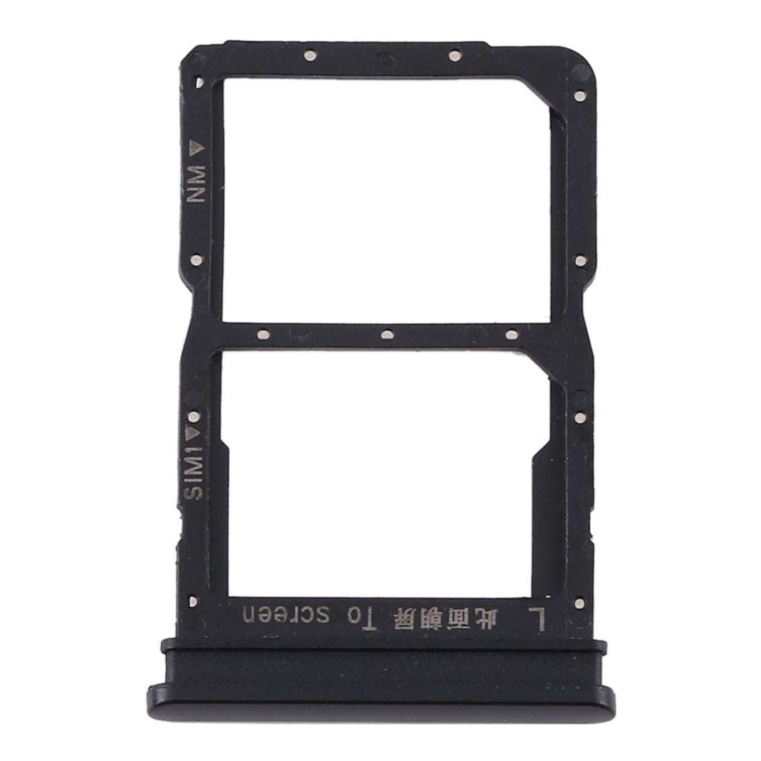 SIM Card Tray + NM Card Tray for Huawei P Smart 2020 (Black)