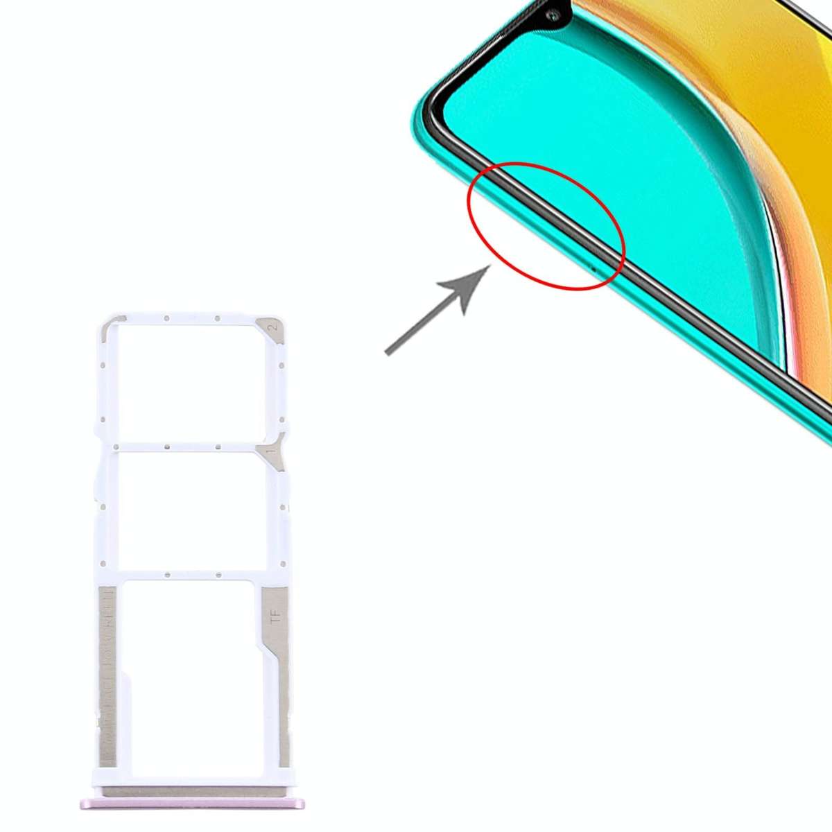 SIM Card Tray + SIM Card Tray + Micro SD Card Tray for Xiaomi Redmi 9/Poco C31(Pink)