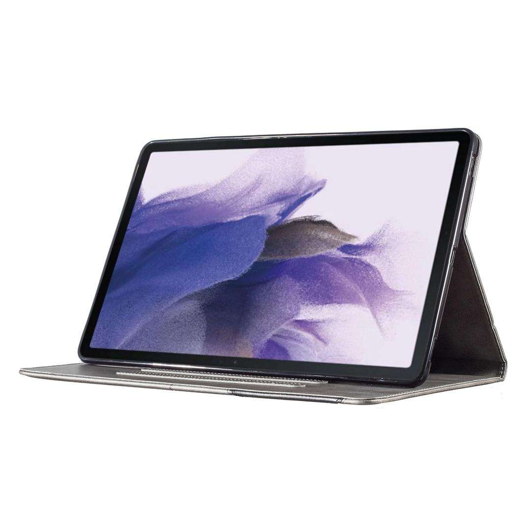 For Samsung Galaxy Tab S7 FE/Tab S7+/Tab S8+ Prismatic Leather Tablet Case(Grey)