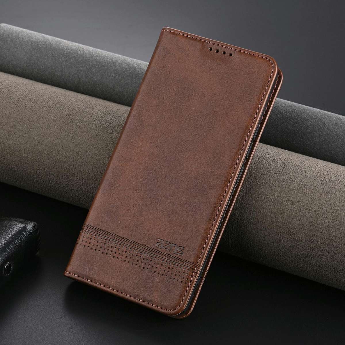 For Huawei Pura 70 Pro / 70 Pro+ AZNS Magnetic Calf Texture Flip Leather Phone Case(Dark Brown)