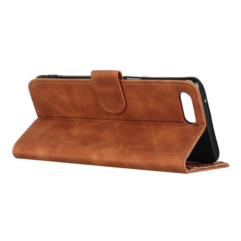 For iPhone SE 2022 / SE 2020 Retro Texture PU + TPU Horizontal Flip Leather Case with Holder & Ca...