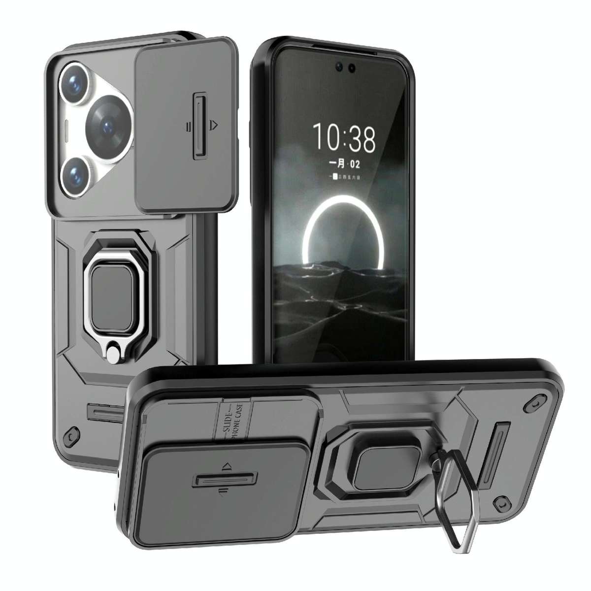 For Huawei Pura 70 Pro / Pura 70 Pro+ Sliding Camshield TPU + PC Shockproof Phone Case with Holde...