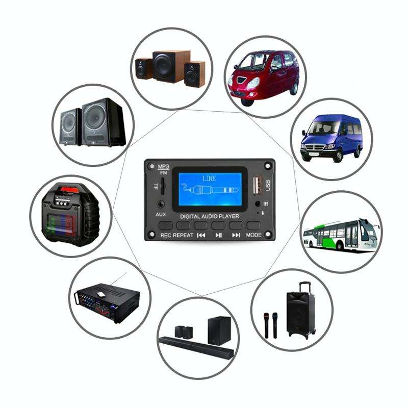 116BT LCD Lyrics Display Bluetooth Module Amplifier MP3 Decoder Board(Black)