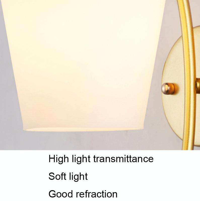 LED Glass Wall Bedroom Bedside Lamp Living Room Study Staircase Wall Lamp, Power source: 12W Tri-...