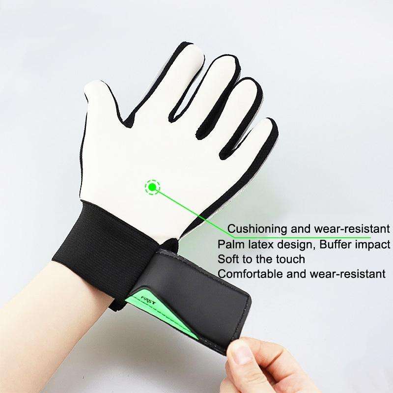 Children Football Goalkeeper Glove Latex Anti-Collision Goalkeeper Gloves, Size: 7(Blue)