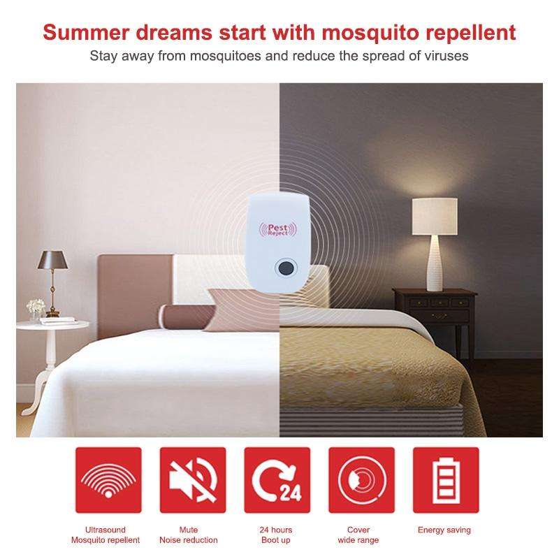 Ultrasonic Electronic Cockroach Mosquito Pest Reject Repeller,EU Plug