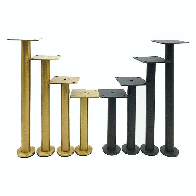 LH-TJ003 Adjustable Stainless Steel Round Tube Furniture Legs, Height: 21cm(Brushed Gold)