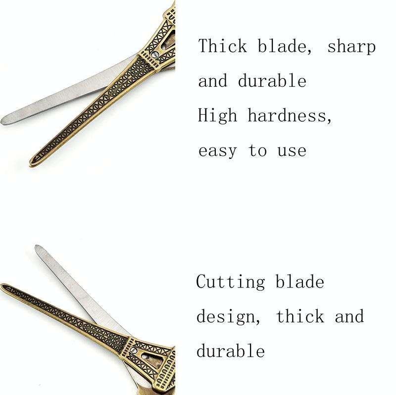 Stainless Steel Eiffel Tower Scissors Handmade Thread Tea Bag Scissors(Golden)