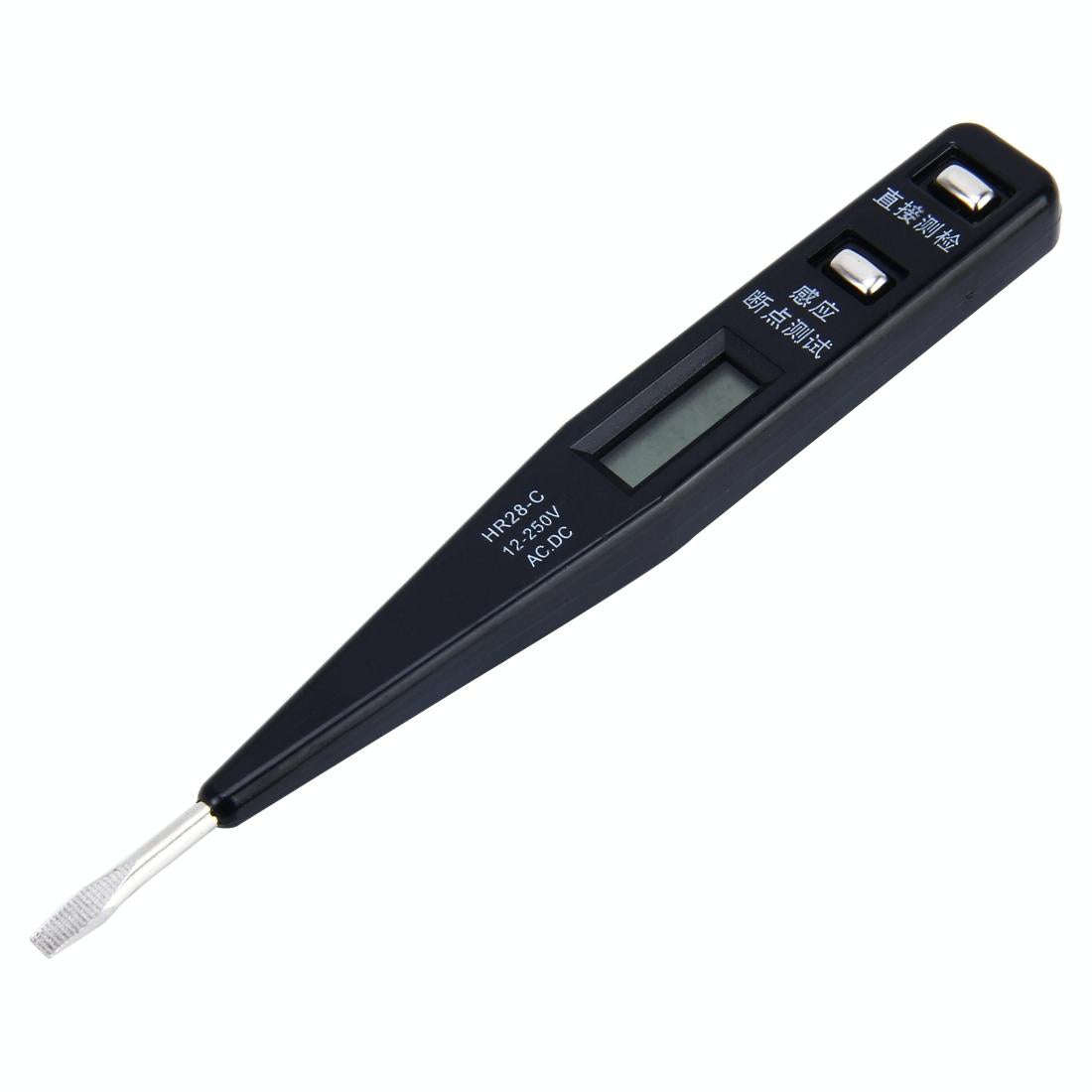 Portable AC DC Voltage Test Pencil Circuit Detector Volt Tester 12-250V Detection(Black)