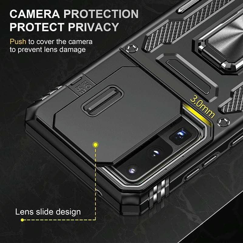 For Samsung Galaxy S20 Ultra Armor PC + TPU Camera Shield Phone Case(Black)