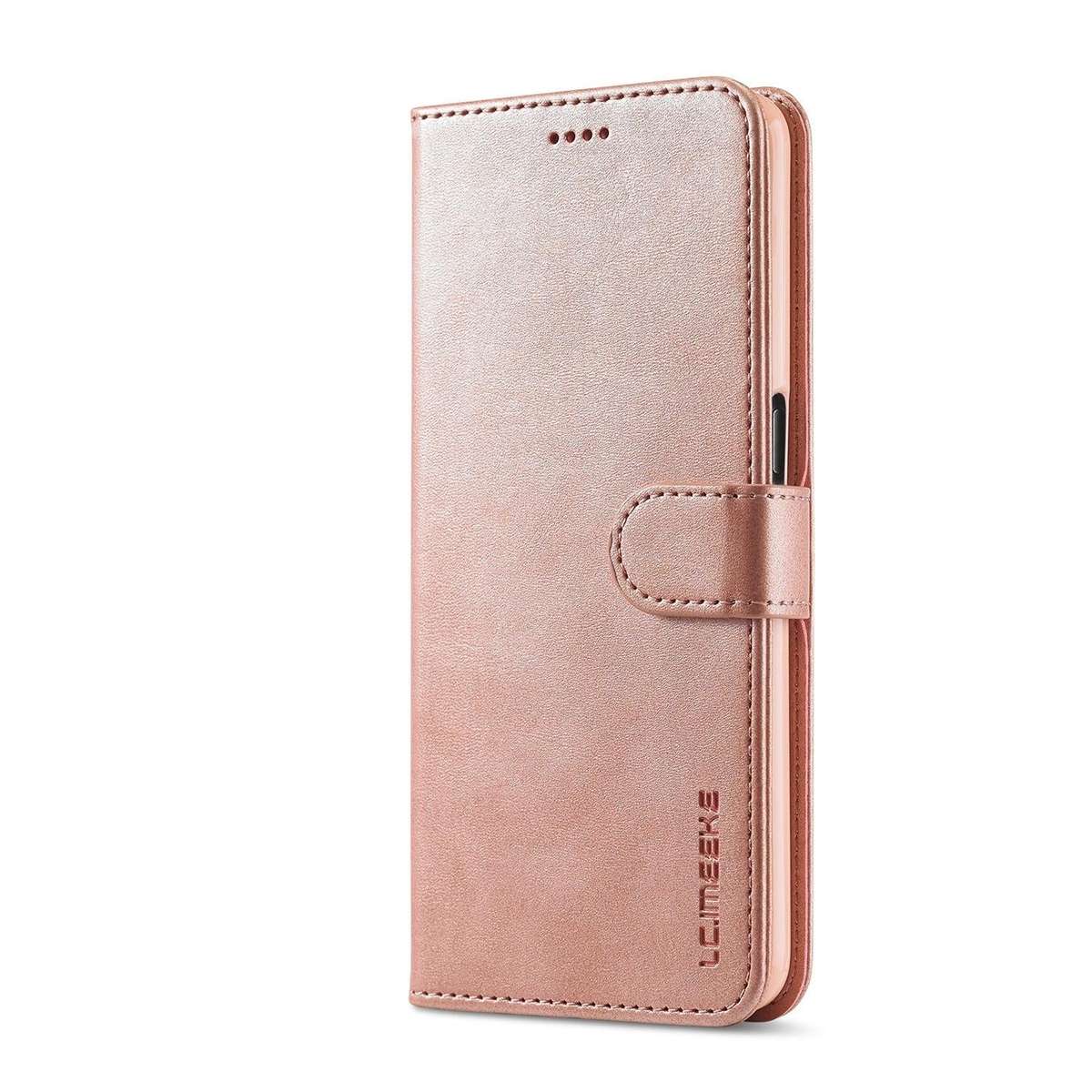 For OPPO A77 5G / A97 5G / Realme V23 LC.IMEEKE Calf Texture Leather Phone Case(Rose Gold)