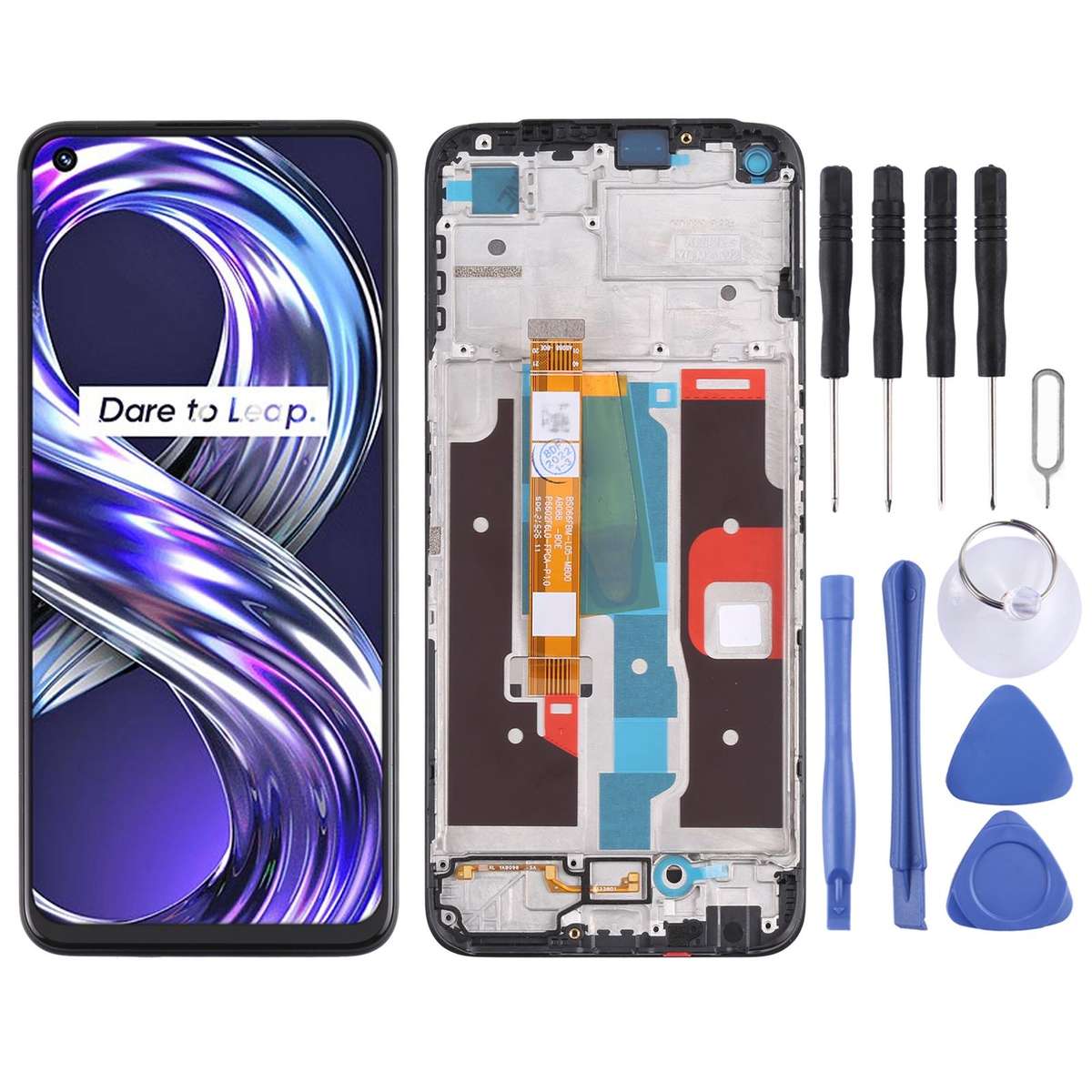 LCD Screen and Digitizer Full Assembly with Frame for OPPO Realme 8i RMX3151(Black)