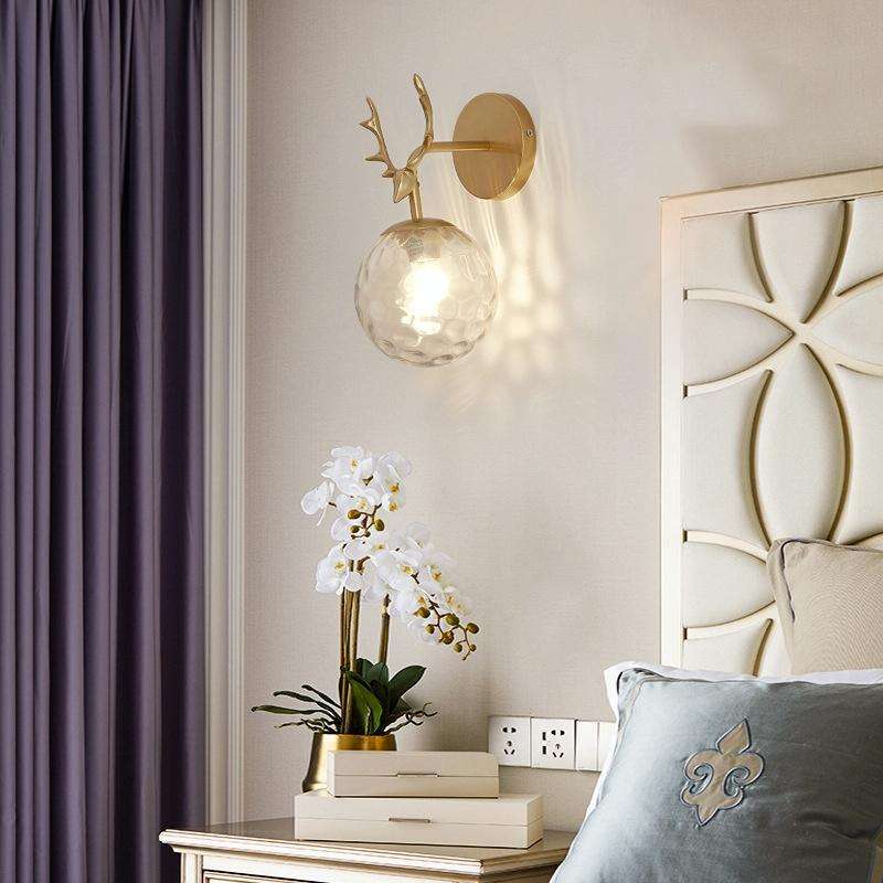 LED Glass Wall Bedroom Bedside Lamp Living Room Study Staircase Wall Lamp, Power source: 12W Tri-...