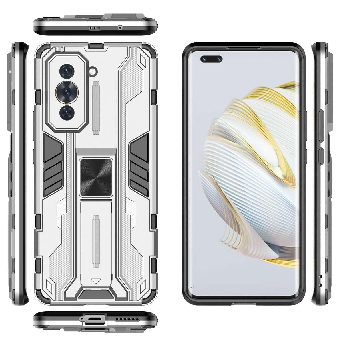 For Huawei Nova 10 Pro 4G Supersonic PC + TPU Shock-proof Protective Phone Case with Holder(Silver)