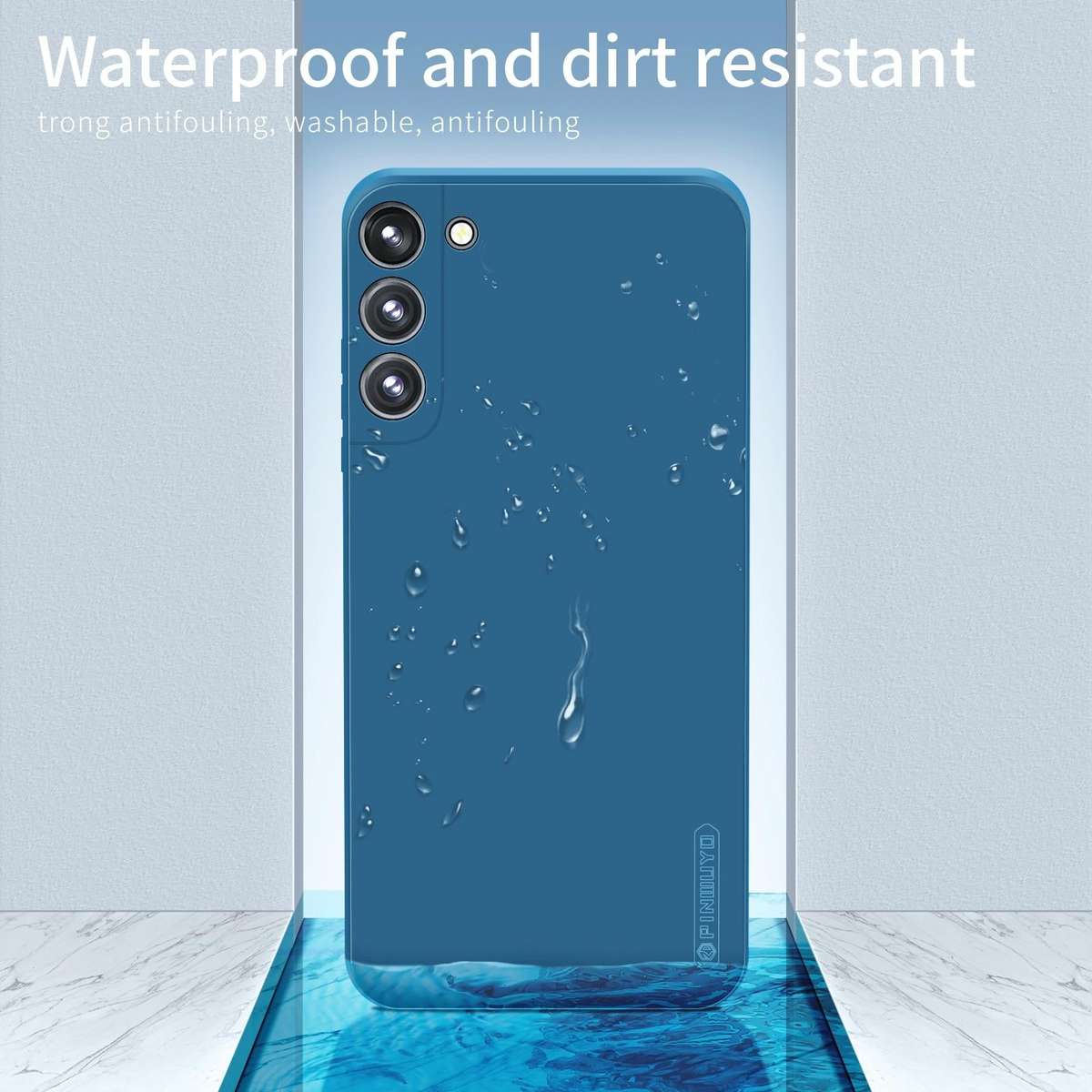 For Samsung Galaxy S22 5G PINWUYO Liquid Silicone TPU Phone Case(Blue)