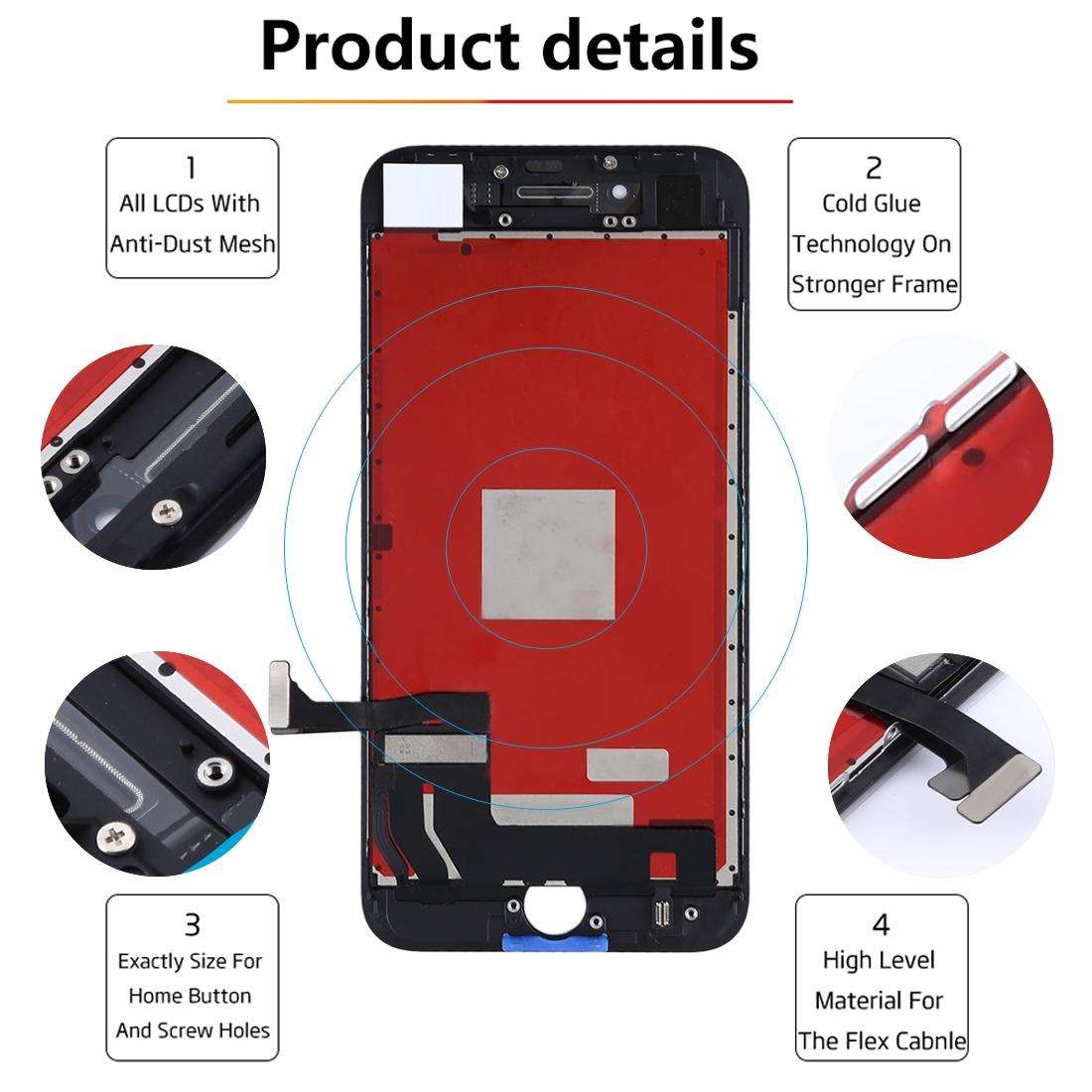 Original LCD Screen for iPhone 8 with Digitizer Full Assembly(Black)