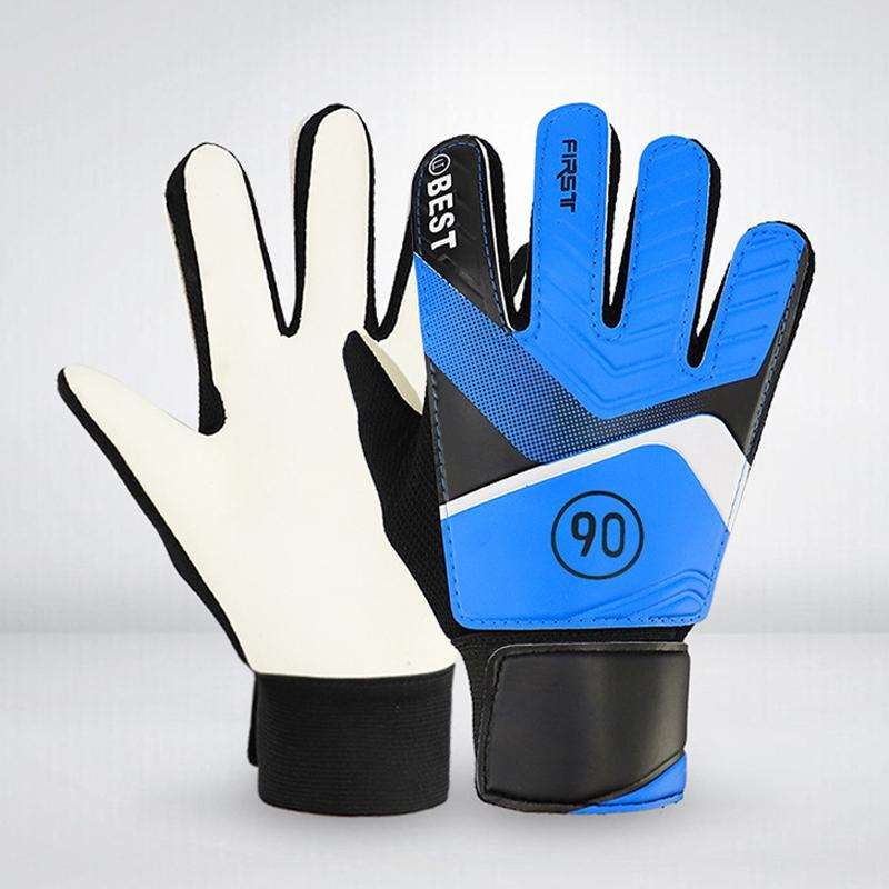 Children Football Goalkeeper Glove Latex Anti-Collision Goalkeeper Gloves, Size: 6(Blue)