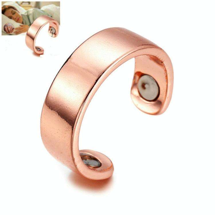 Acupressure Anti Snore Ring Treatment Reflexology Anti Snoring Apnea Sleeping Device(Gold)