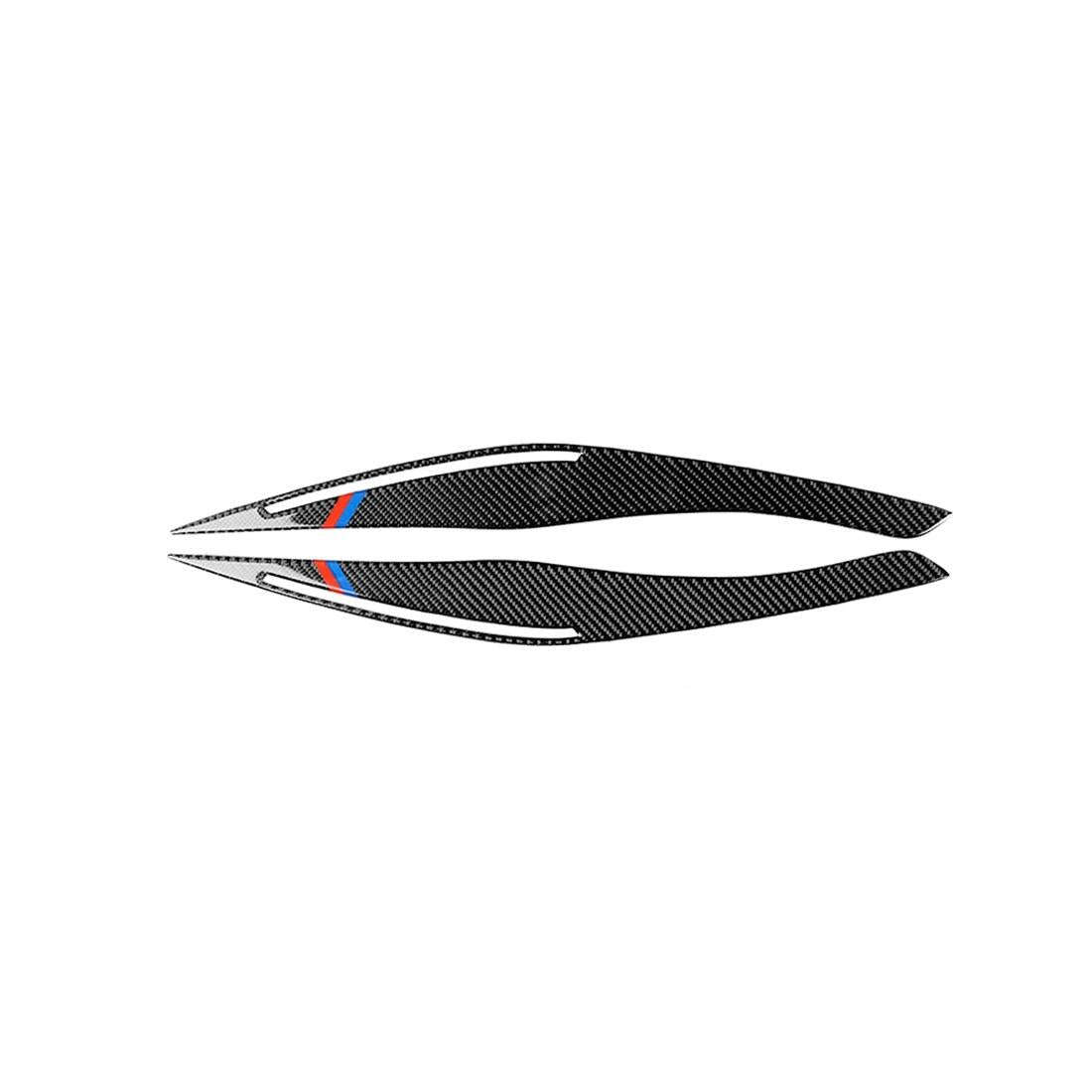 1 Pair Three Color Carbon Fiber Car Lamp Eyebrow Decorative Sticker for BMW E90 / 318i / 320i / 3...