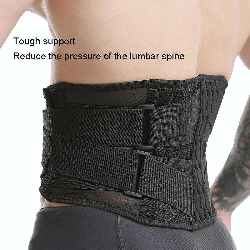 Men Steel Plate Squatting Weightlifting Exercise Use Waist and Abdominal Belt, Size: XL(Black)