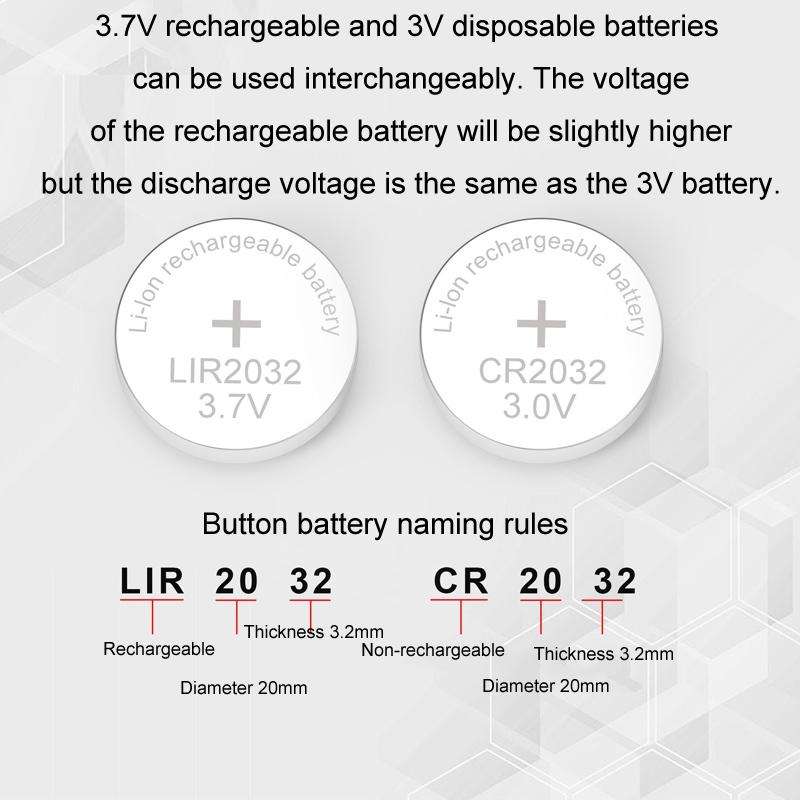 4.2V LIR2032/2450 Button Battery Universal Charger(White With Cable)