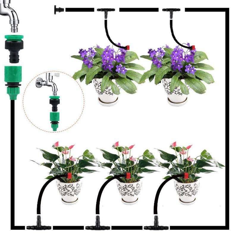 5m Kit Hose Drip Irrigation System Plant Watering Set 360 Degree Adjustable Drippers