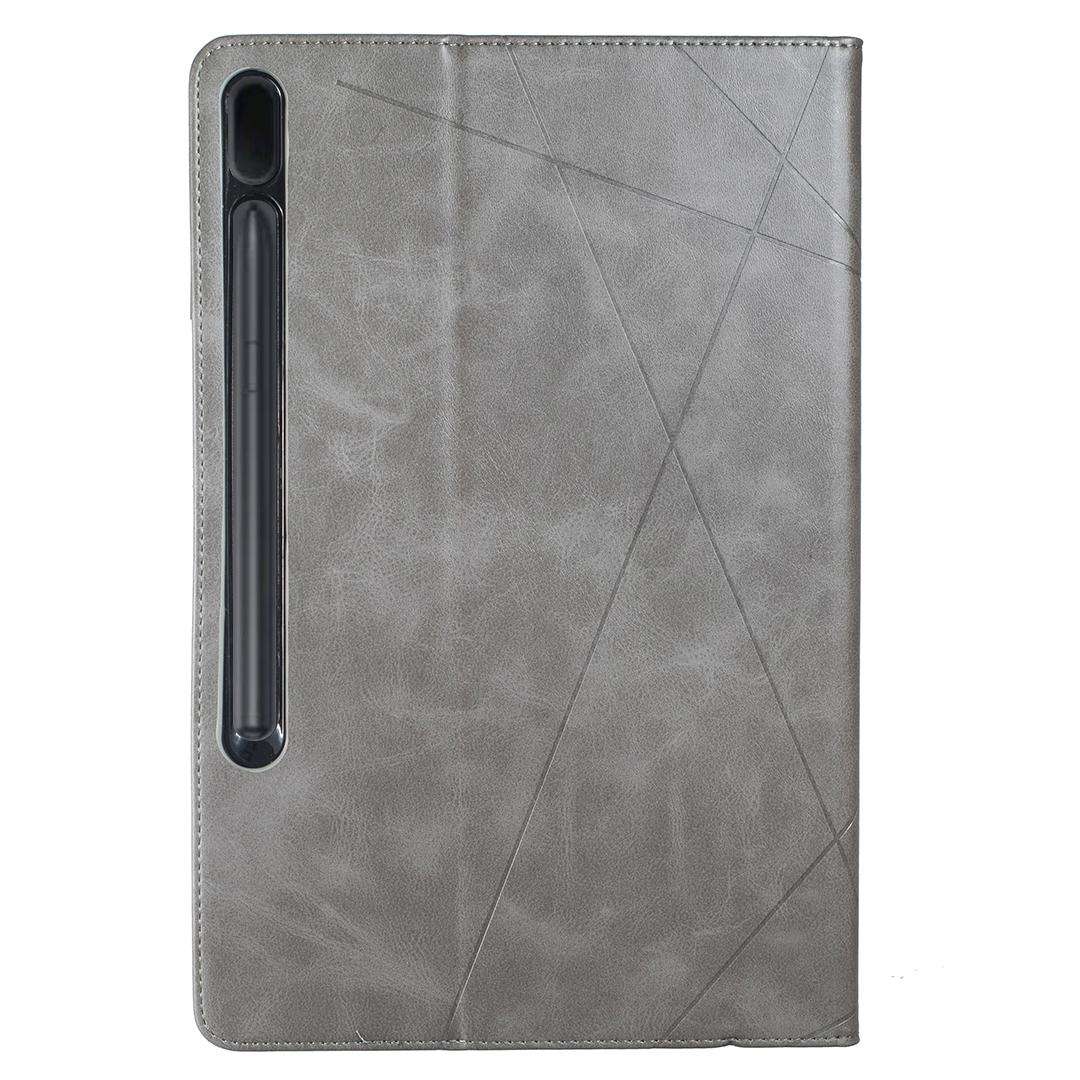 For Samsung Galaxy Tab S7 FE/Tab S7+/Tab S8+ Prismatic Leather Tablet Case(Grey)