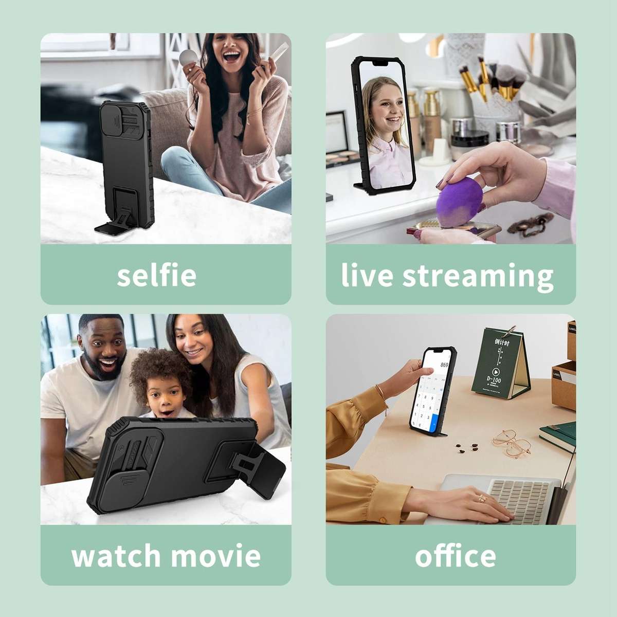 For Samsung Galaxy Note20 Ultra Stereoscopic Holder Sliding Camshield Phone Case(Black)