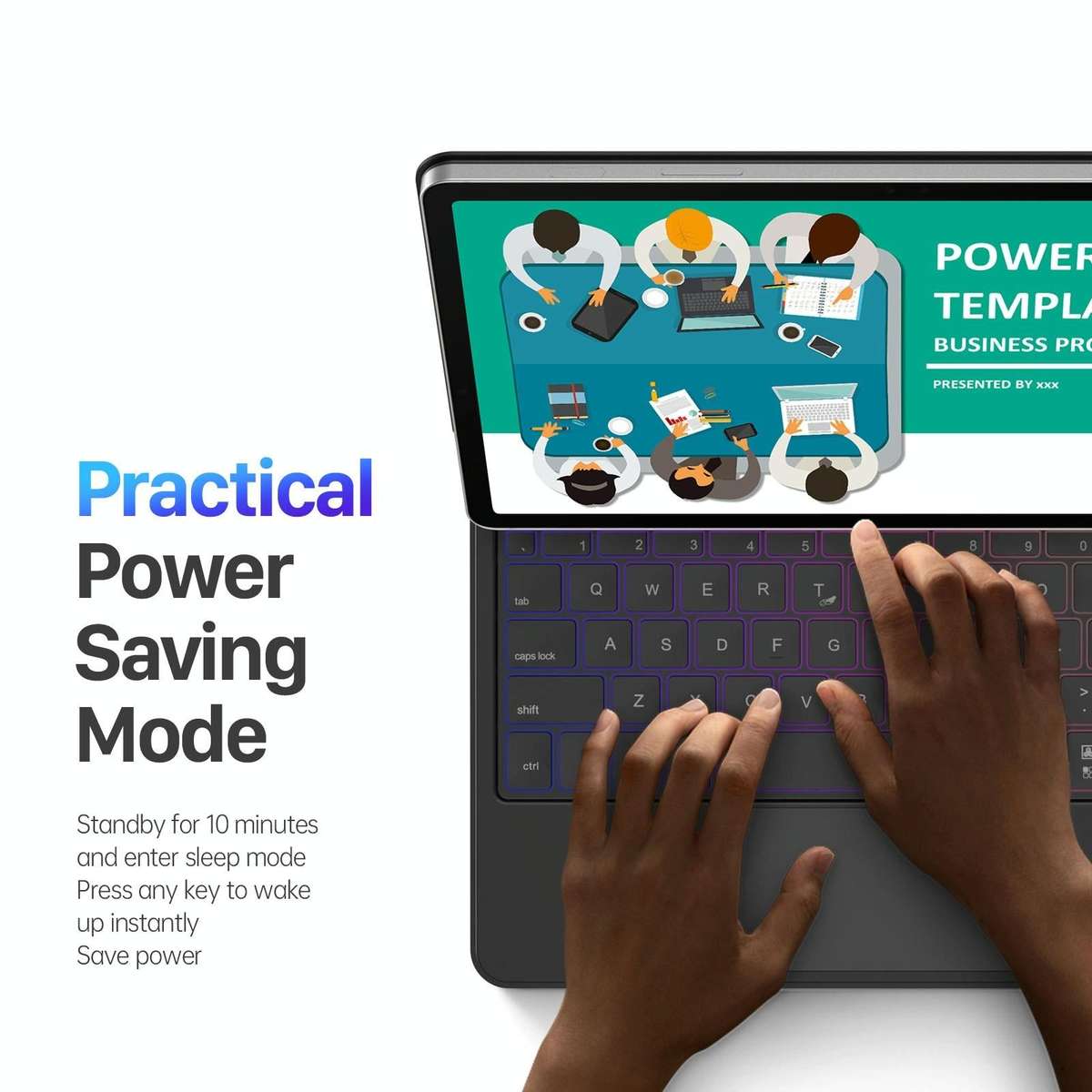 For Samsung Galaxy Tab S9 / S8 / S7 DUX DUCIS MK Series Floating Magnetic Keyboard Tablet Leather...