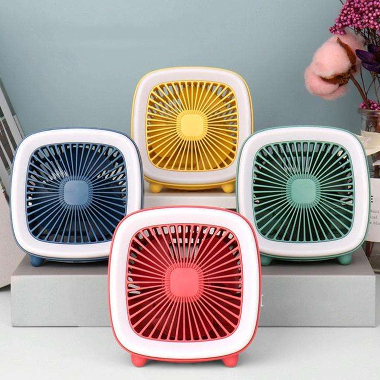 USB Rechargeable Desktop Fan Multifunctional Handheld Pocket Fan(Red)