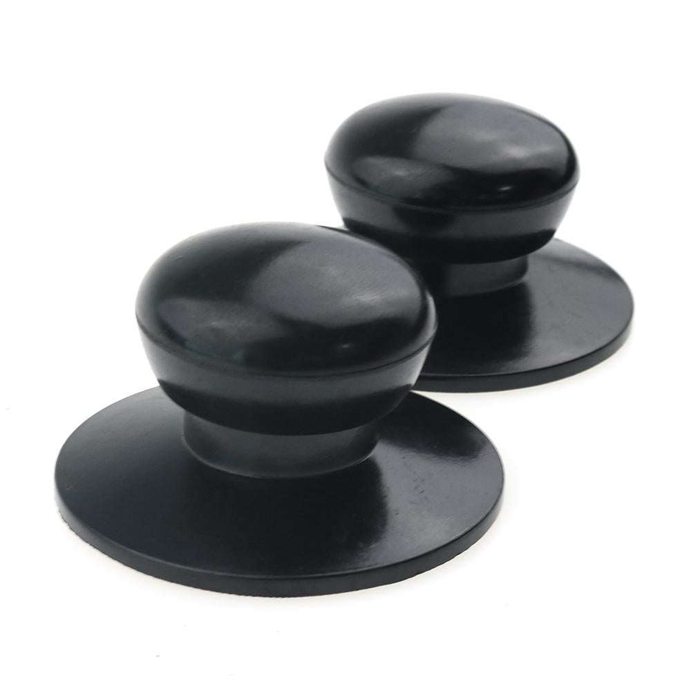 2 PCS Universal Pot Lid Handle Cap Hat Stainless Steel Fitting(Black)