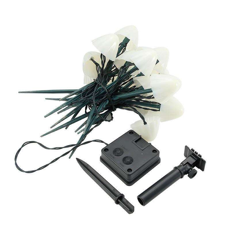 5m 20 LEDs Solar Mushroom Lawn Light Outdoor Waterproof Garden Villa Landscape Decorative String ...