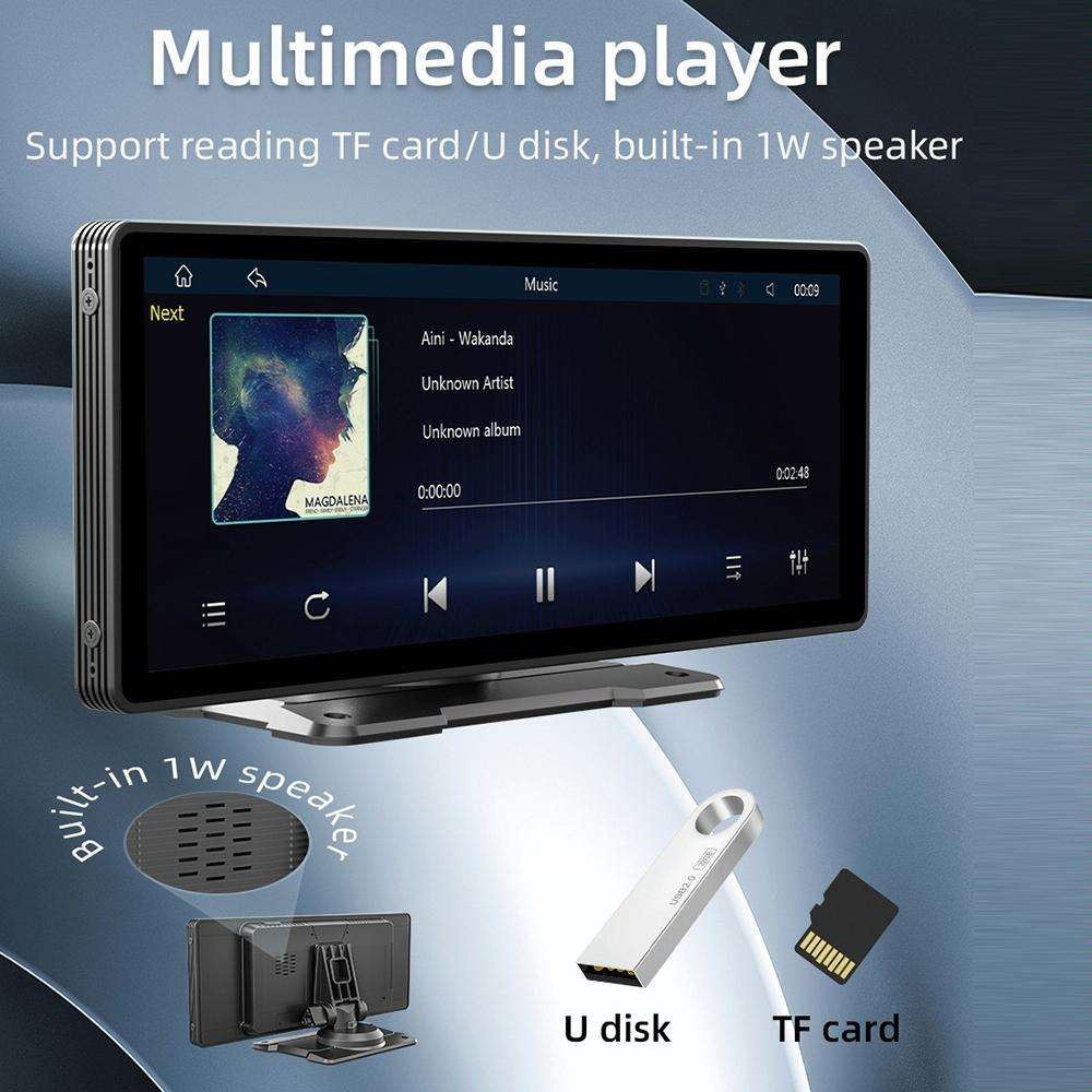 B5303 10.26 inch Portable Car MP5 Player Support CarPlay / Android Auto(Black)