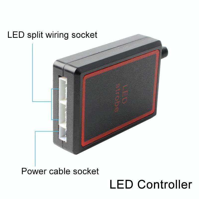 4 in 1 Car 12LEDs Grille Flash Lights Warning Lights with Wireless Remote Control, Color:Red Blue