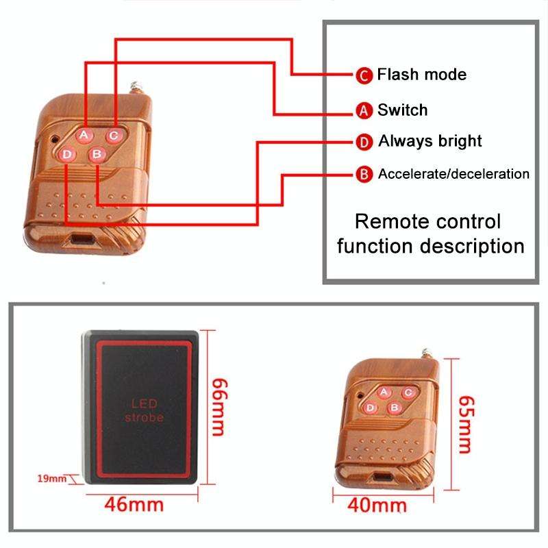 4 in 1 Car 12LEDs Grille Flash Lights Warning Lights with Wireless Remote Control, Color:Red Blue