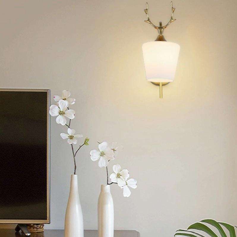 LED Glass Wall Bedroom Bedside Lamp Living Room Study Staircase Wall Lamp, Power source: 12W Tri-...