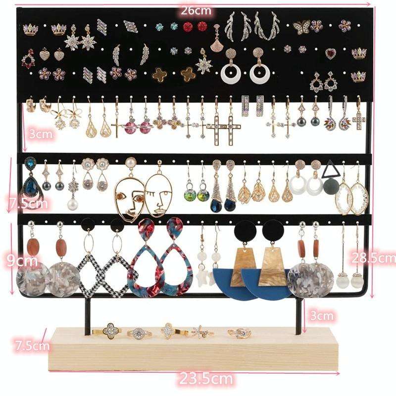 132 Hole Earrings Display Stand Jewelry Stand(Black)