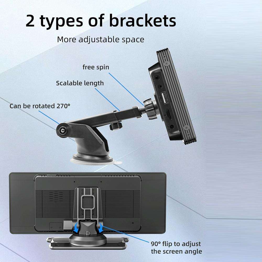 B5303 10.26 inch Portable Car MP5 Player Support CarPlay / Android Auto(Black)