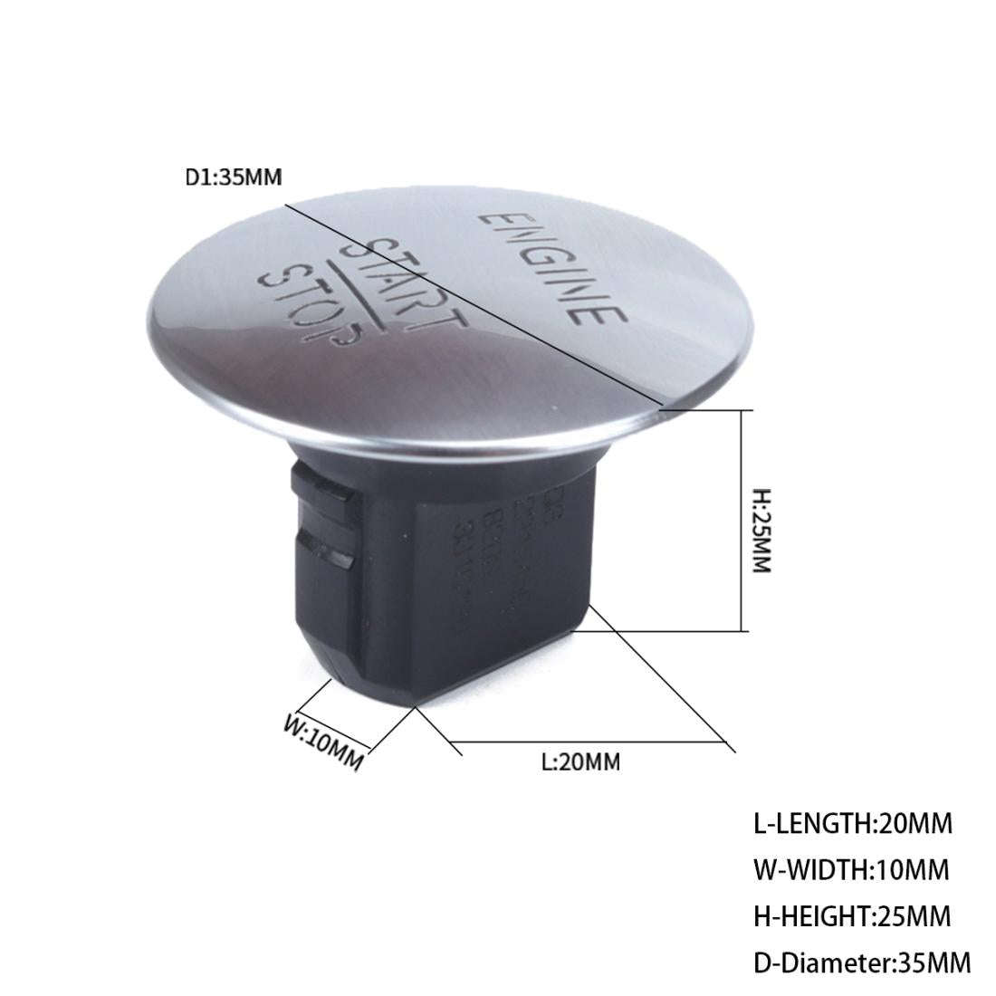 Car Keyless Switch Engine Start Key Push Button 2215450514 for Mercedes-Benz W164 W205(Black)