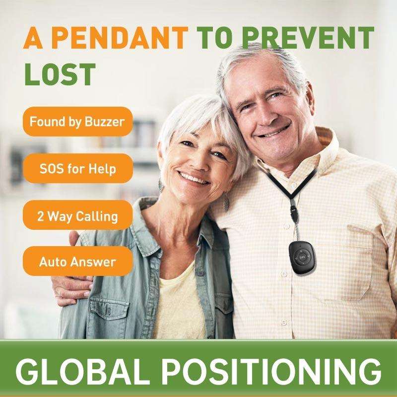 RF-V50 IP67 Waterproof 4G LTE 3G 2G GSM Elderly SOS Button Emergency Alarm GPS Tracker(Black)