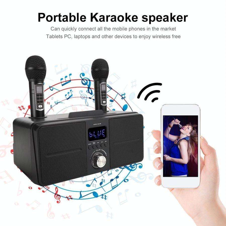 SDRD SD309 Wireless Microphone Bluetooth Audio All-In-One Machine(Golden)