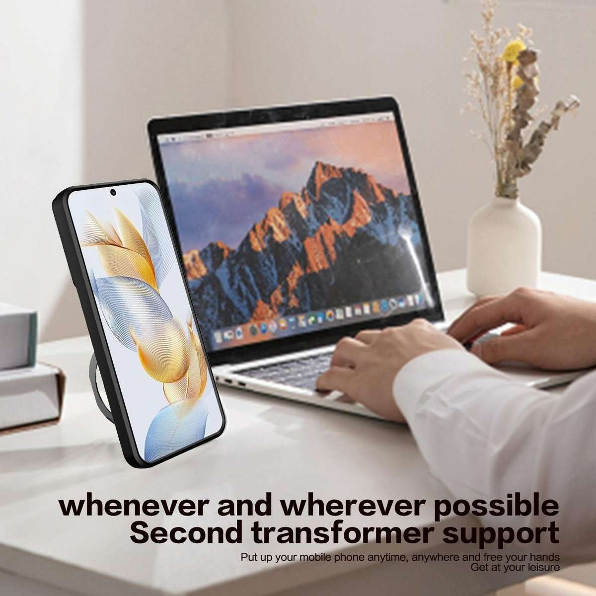 For Honor 90 5G CD Texture Sliding Camshield Magnetic Holder Phone Case(Red)